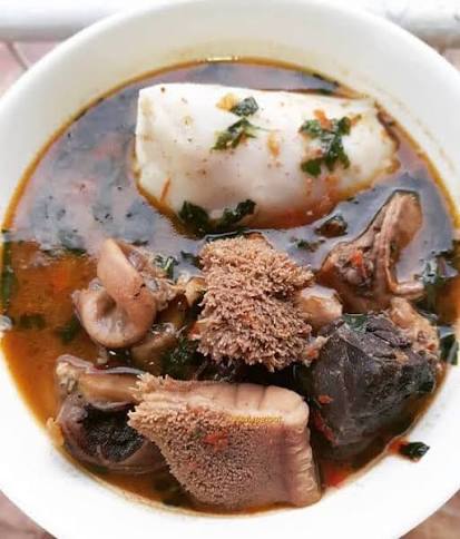Agidi and Goat Meat Pepper Soup