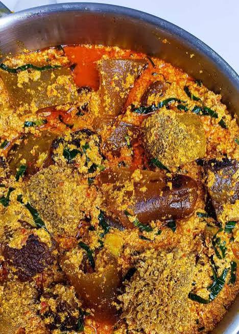 Egusi with Scaled Fish